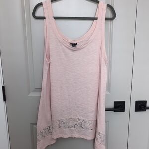 Torrid Light Pink Lace Trim Tank Top